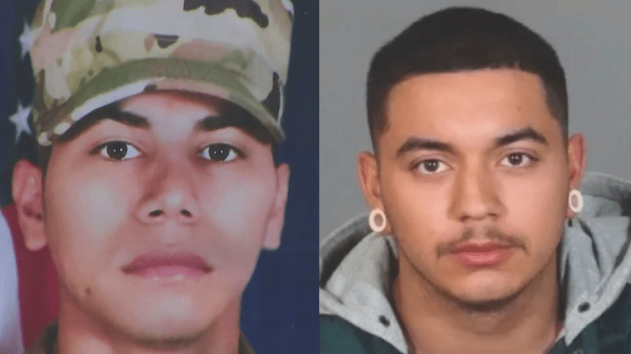 Victim Ismael Zabala (left) and suspect Oscar Palazuelos (right) are seen in photos shared by the Los Angeles County Sheriff’s Department on July 27, 2021.
