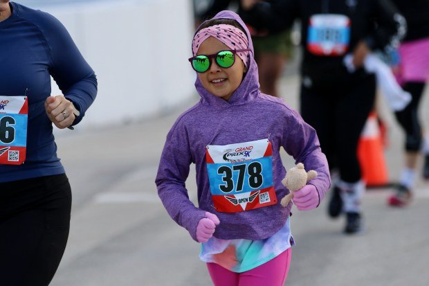 A youngster shows her style on Sunday, Apr. 14, 2024,...