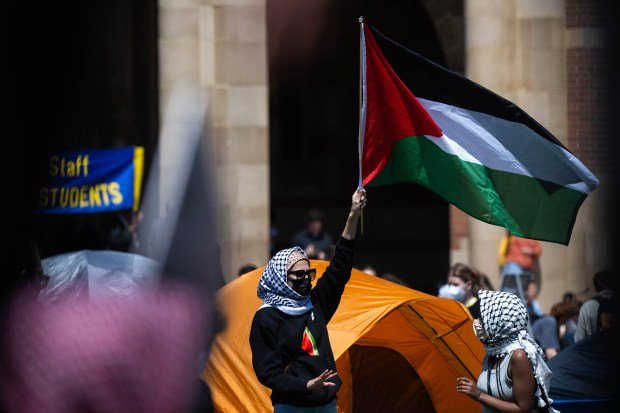 UCLA students set up a Palestinian solidarity camp at their...