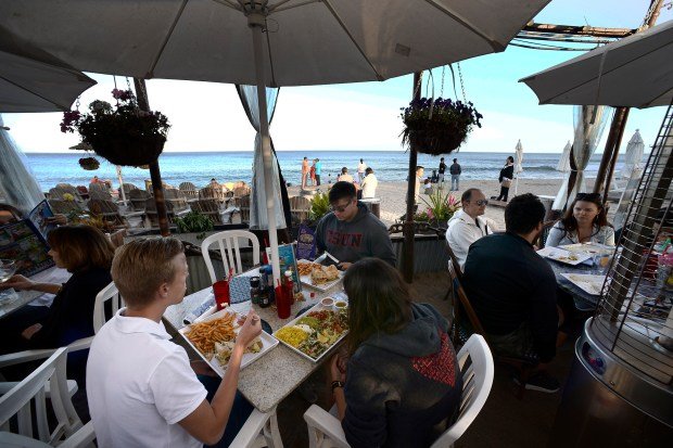 Paradise Cove Beach Cafe is a great place to dine with a view of sand and sea.(Photo by John McCoy/Los Angeles Daily News (SCNG)