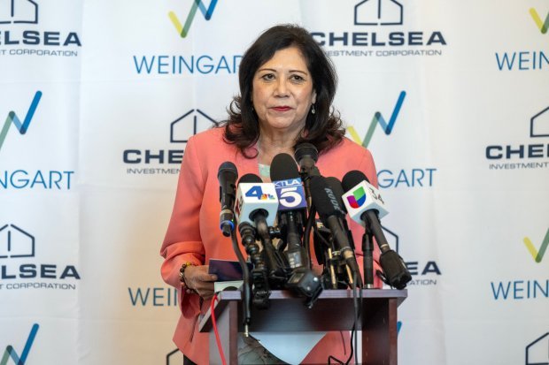 L.A. County Supervisor Hilda Solis speaks during a grand opening...