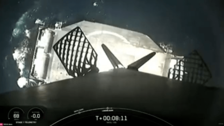 SpaceX's Falcon 9 rocket returned to earth and made a pinoint landing on the spaceport drone ship, “Of Course I Still Love You,” in the Pacific Ocean on June 28, 2024. (SpaceX)