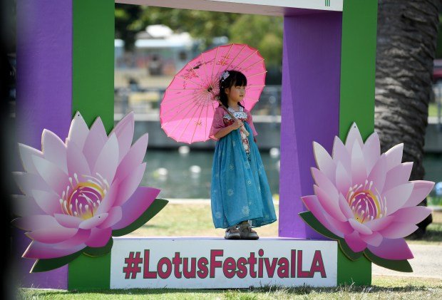 Ella Jiang, 5, hangs out at the 43rd Los Angeles...