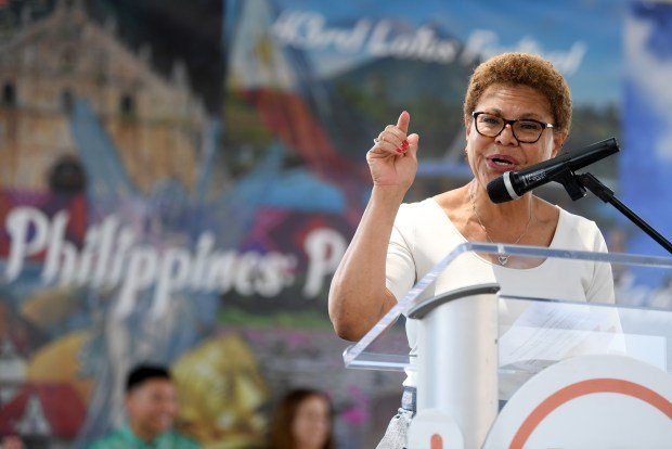 Mayor Karen Bass attends opening ceremonies for the 43rd Los...