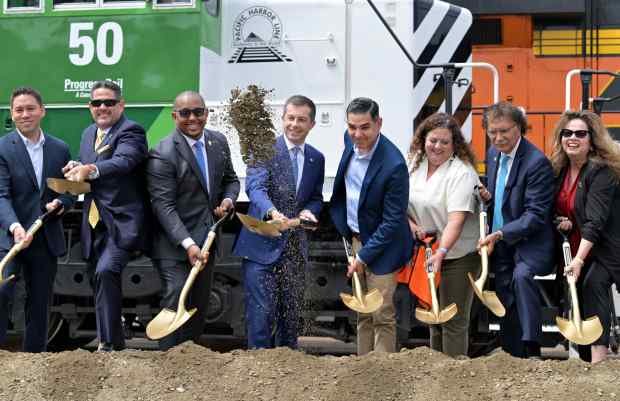 L-R Mark Tollefson, Undersecretary, California State Transportation Agency, Bobby Olvera...