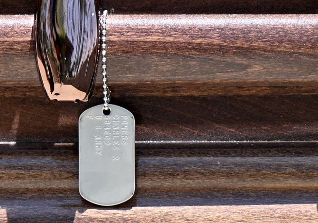 The dog tags of U.S. Army Air Forces Pvt.1st Class...