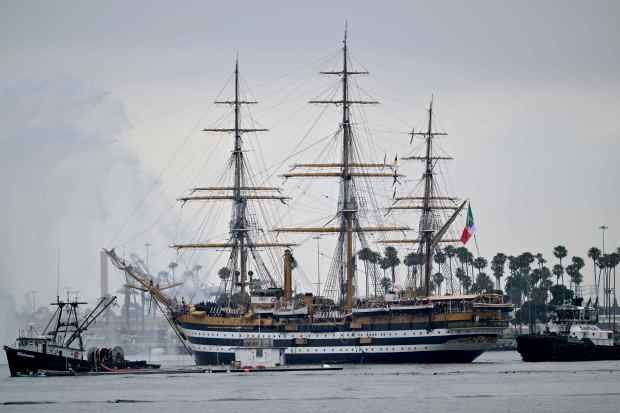 The Amerigo Vespucci, tall ship of the Italian Navy (Marina...