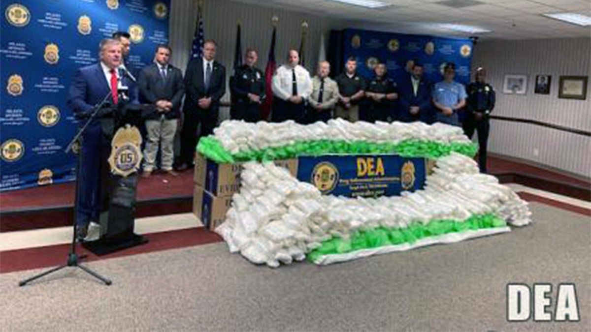 Drug Enforcement Administration (DEA) officials at press conference