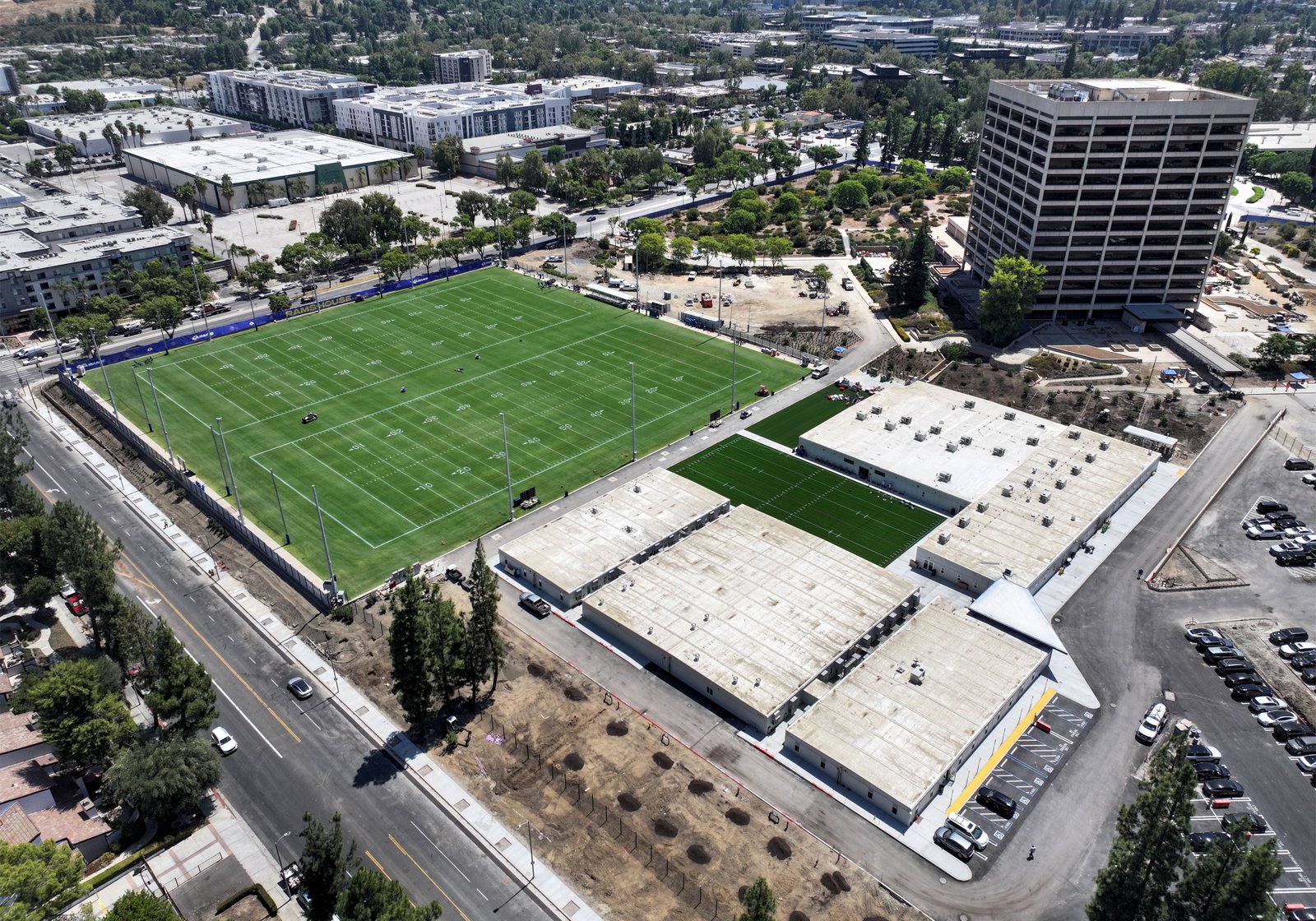 The new Los Angeles Rams training facility in Woodland Hills...