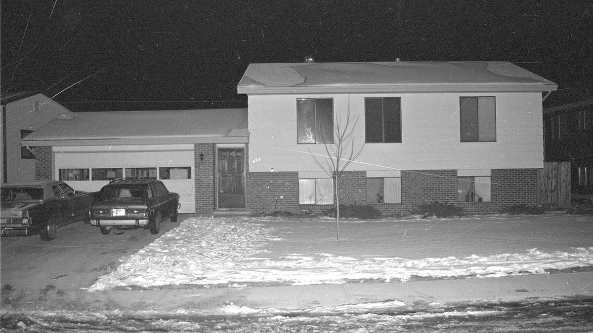 A black and white photo of Jonelle Matthews home.