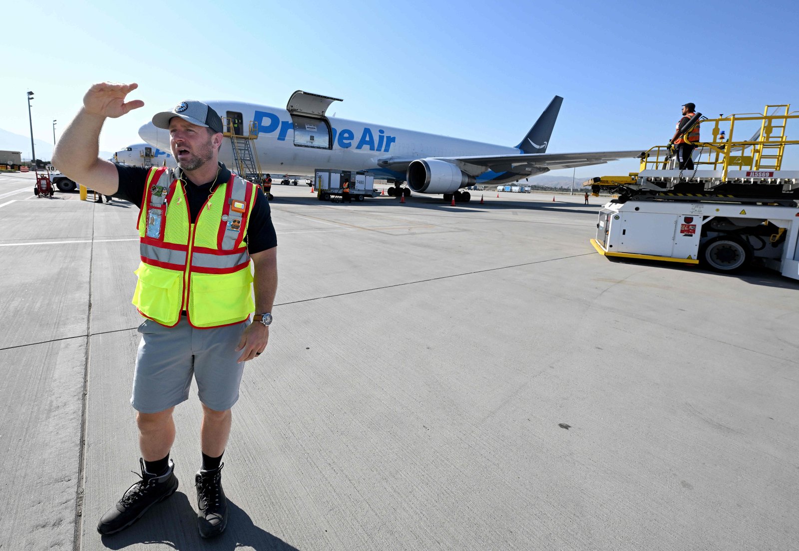 Mike Berg, general manager at Amazon’s San Bernardino air hub,...