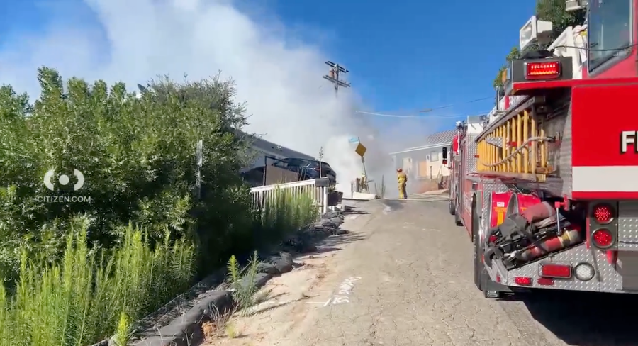 USPS vehicle destroyed in fire in Studio City