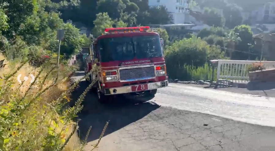 USPS vehicle destroyed in fire in Studio City