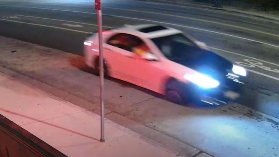 The suspect driving a white Acura left a victim in critical condition after a hit-and-run crash in Canoga Park on August 3, 2024. (Los Angeles Police Department)