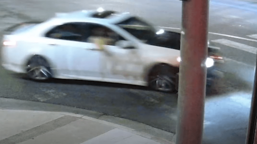 The suspect driving a white Acura left a victim in critical condition after a hit-and-run crash in Canoga Park on August 3, 2024. (Los Angeles Police Department)