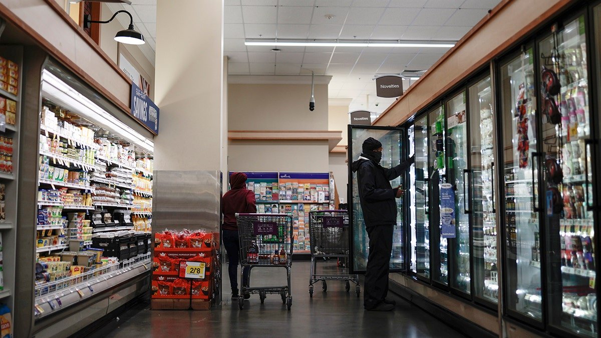 Customers shop at a Giant Food