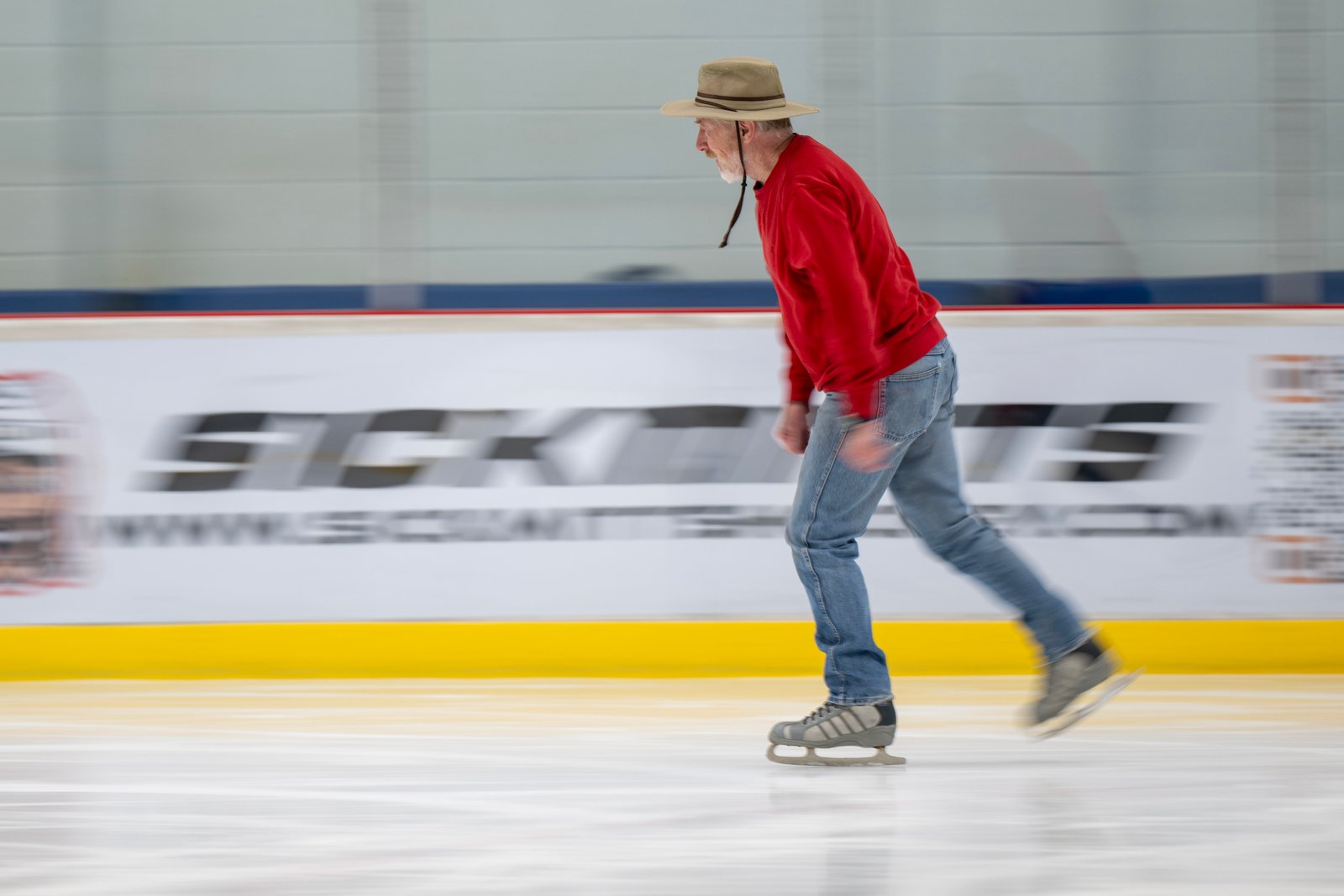 People beat the heat while ice skating at The Cube...