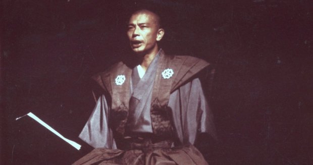 Founding artistic director Mako as the Reciter in Pacific Overtures in 1979. (Courtesy of East West Players)