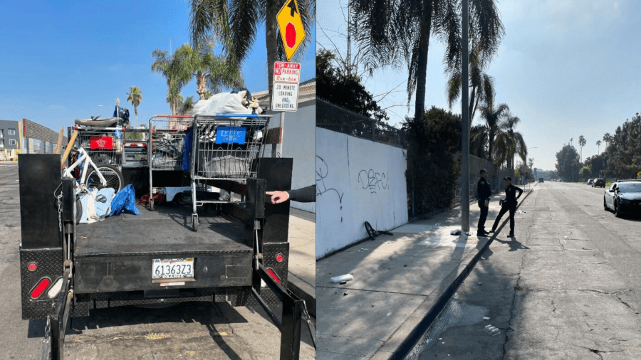 Vehicles were impounded and debris was cleared after suspects were arrested during the operation. (Anaheim Police Department)