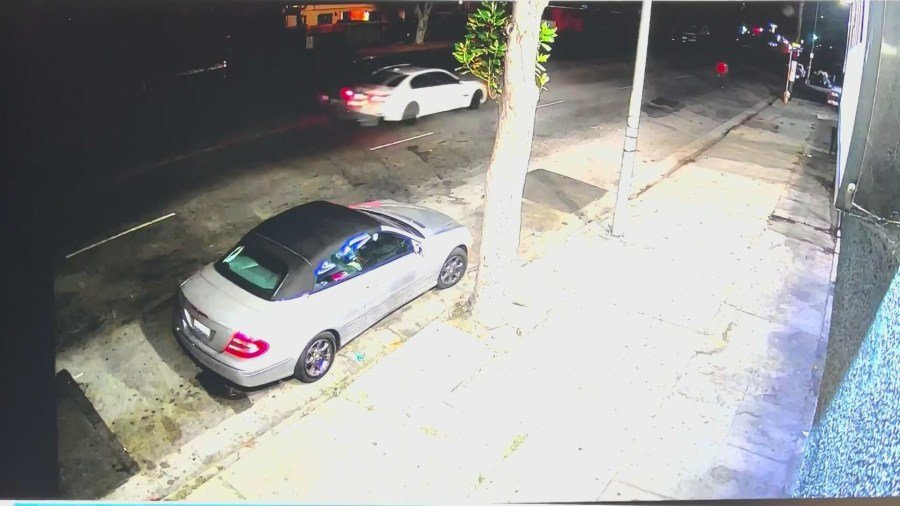 Security footage shows a vehicle suspected of hitting and killing a woman in South L.A. on Aug. 16, 2024. (LAPD)